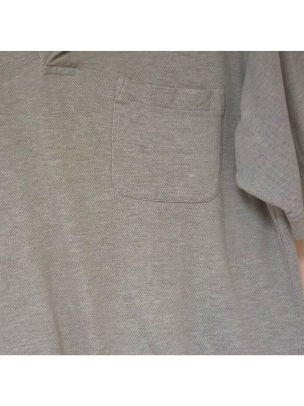 Arrow Polo Shirt Mens Beige Short Sleeve Size L Cotton Single Chest Pocket - Picture 2 of 8